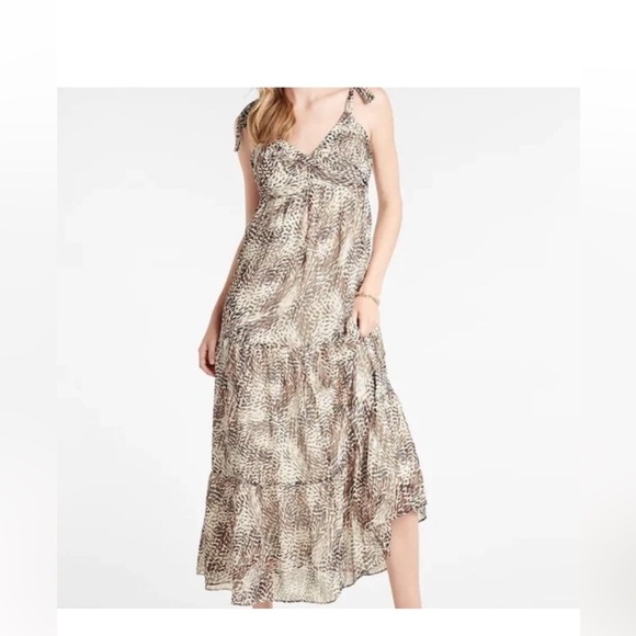 Express Dresses & Skirts - EXPRESS Woman’s Animal Print Maxi Dress Size Medium Flowing Brown and Cream